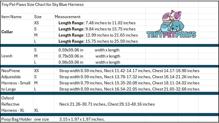 Sky Blue Harness Set