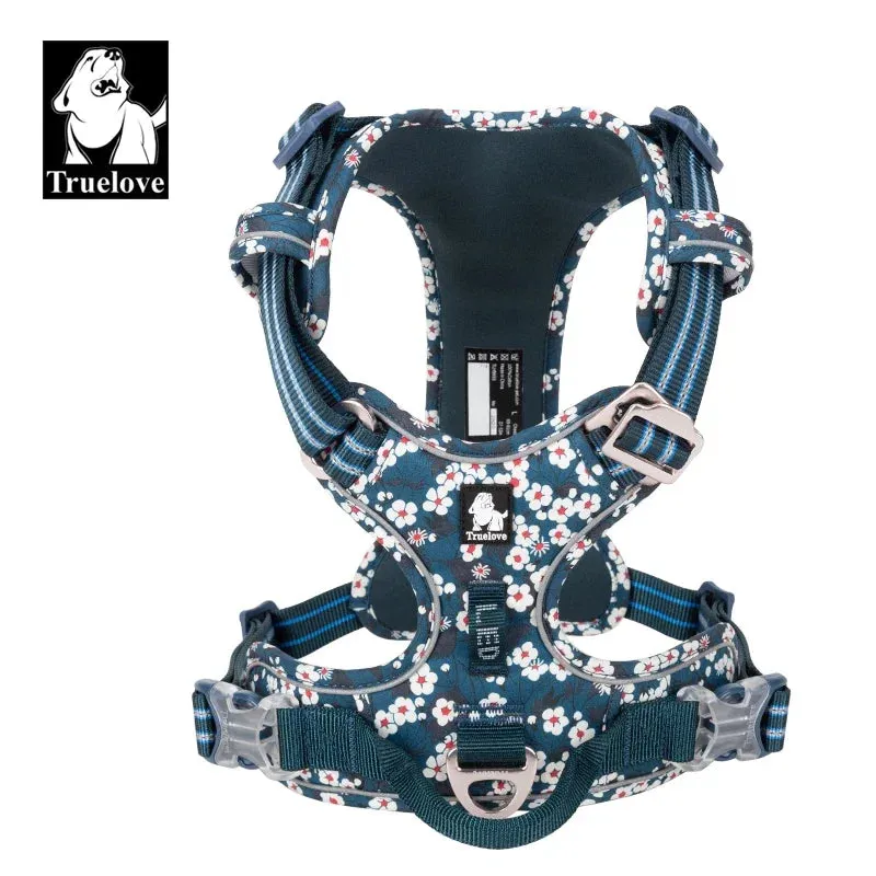 Truelove No-Pull Floral Pet Harness for Cats and Dogs - Breathable, Reflective, and Soft