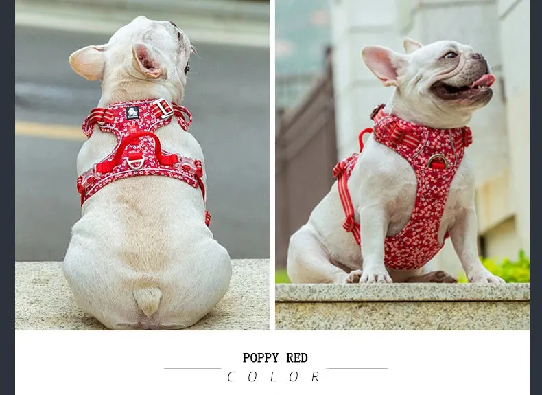 Truelove No-Pull Floral Pet Harness for Cats and Dogs - Breathable, Reflective, and Soft