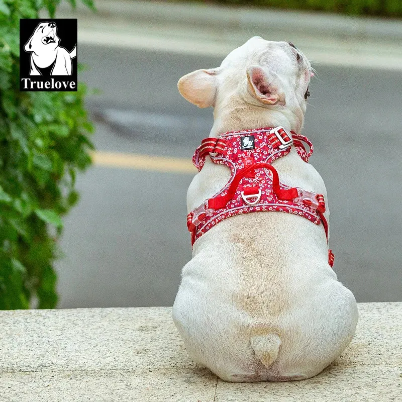 Truelove No-Pull Floral Pet Harness for Cats and Dogs - Breathable, Reflective, and Soft