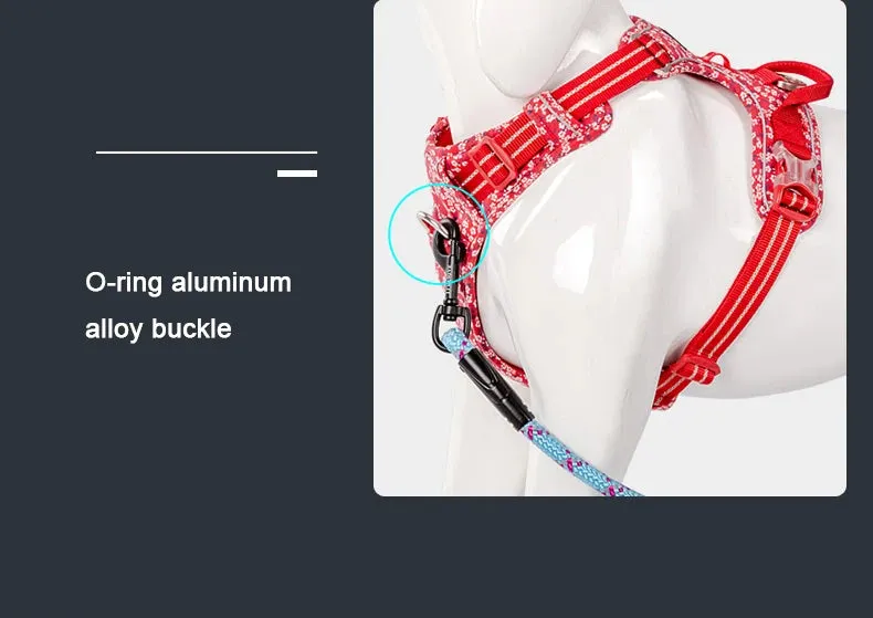 Truelove No-Pull Floral Pet Harness for Cats and Dogs - Breathable, Reflective, and Soft