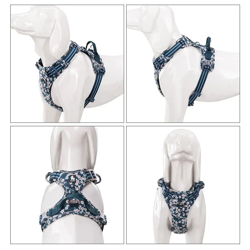 Truelove No-Pull Floral Pet Harness for Cats and Dogs - Breathable, Reflective, and Soft