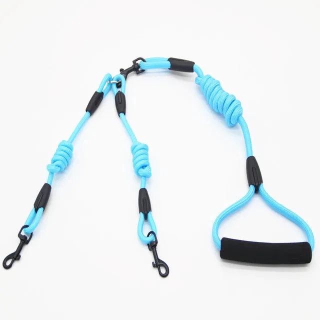 Walk 2 two dogs one leash  Nylon No Tangle Pet Leash for dog & cat Running or Training Collar or  Harness