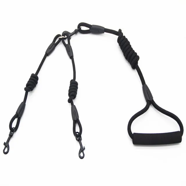 Walk 2 two dogs one leash  Nylon No Tangle Pet Leash for dog & cat Running or Training Collar or  Harness