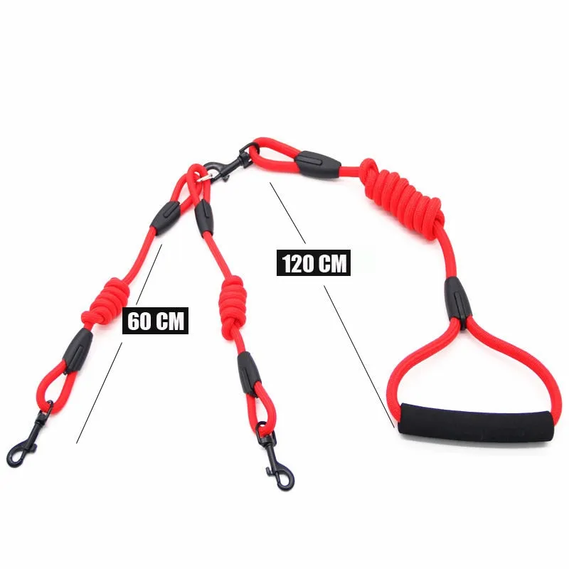Walk 2 two dogs one leash  Nylon No Tangle Pet Leash for dog & cat Running or Training Collar or  Harness