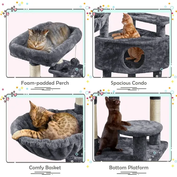 Yaheetech 46in Cat Tree for Indoor Cats